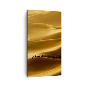 Cuadro sobre lienzo - Impresión de Imagen - Caravana sobre las olas del desierto - 45x80 cm