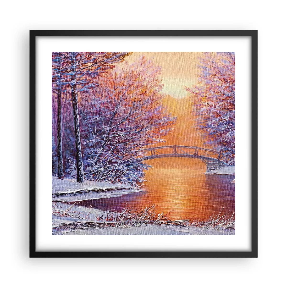 Póster en marco negro - Reunámonos aquí - 50x50 cm