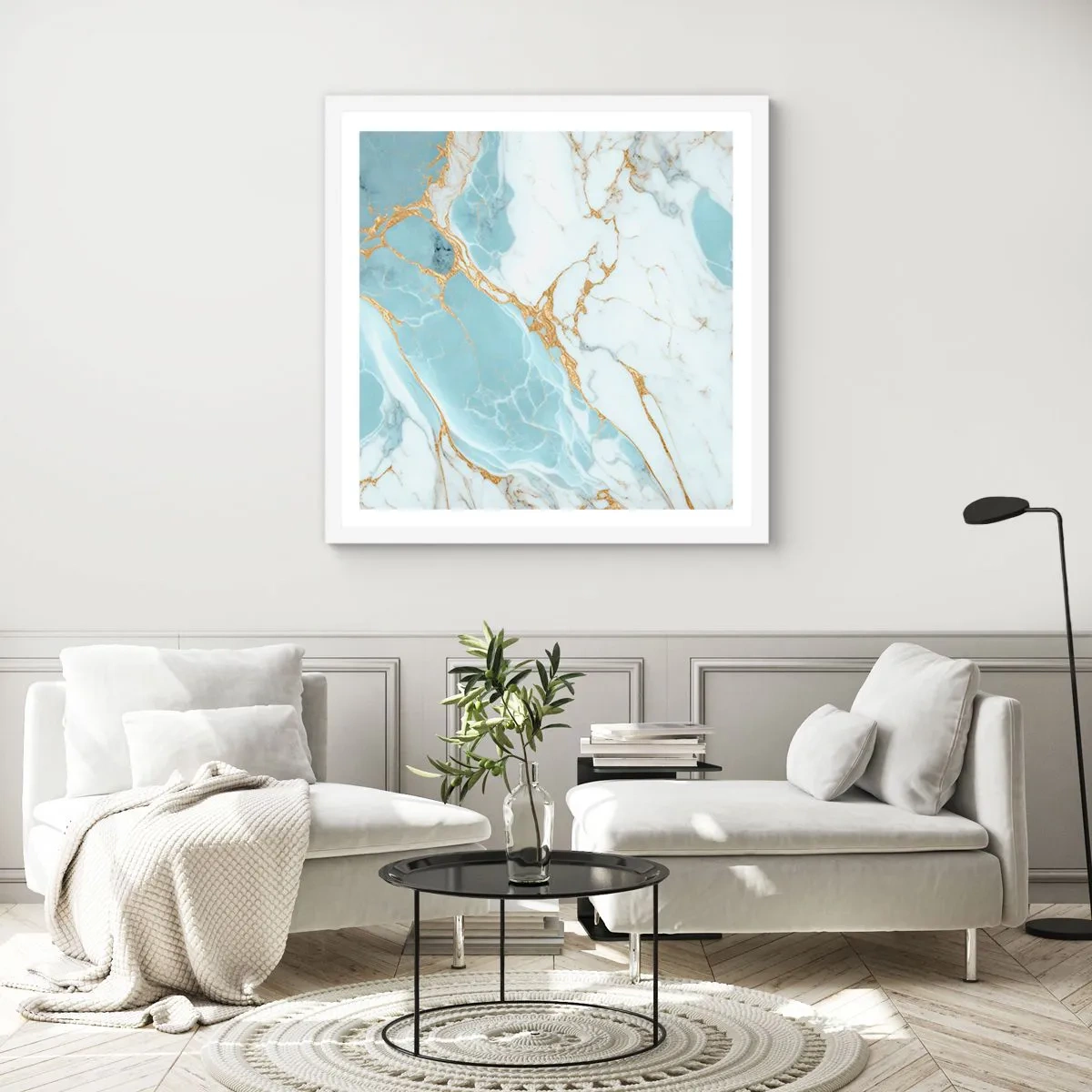 Póster en marco blanco - Riqueza en la piedra - 30x30 cm