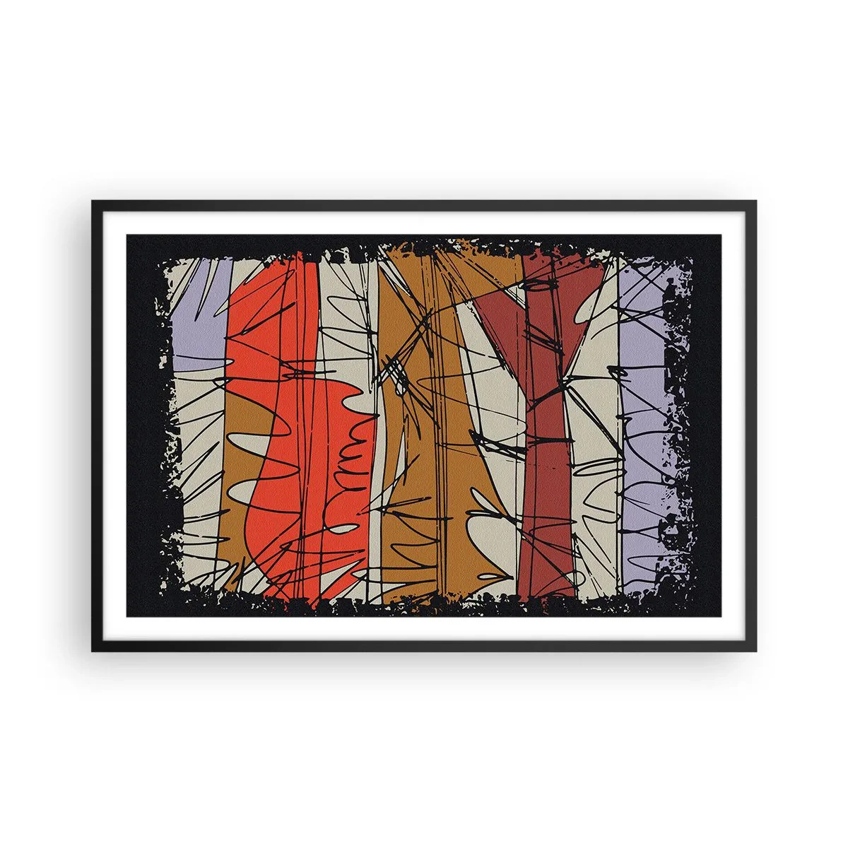 Póster en marco negro - Composición espontánea - 91x61 cm