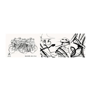 Muestra de fotomural autoadhesivo Deluxe Sticker - Juntos como un equipo - Gráficos, Bicicleta, Deporte - 100x30 cm