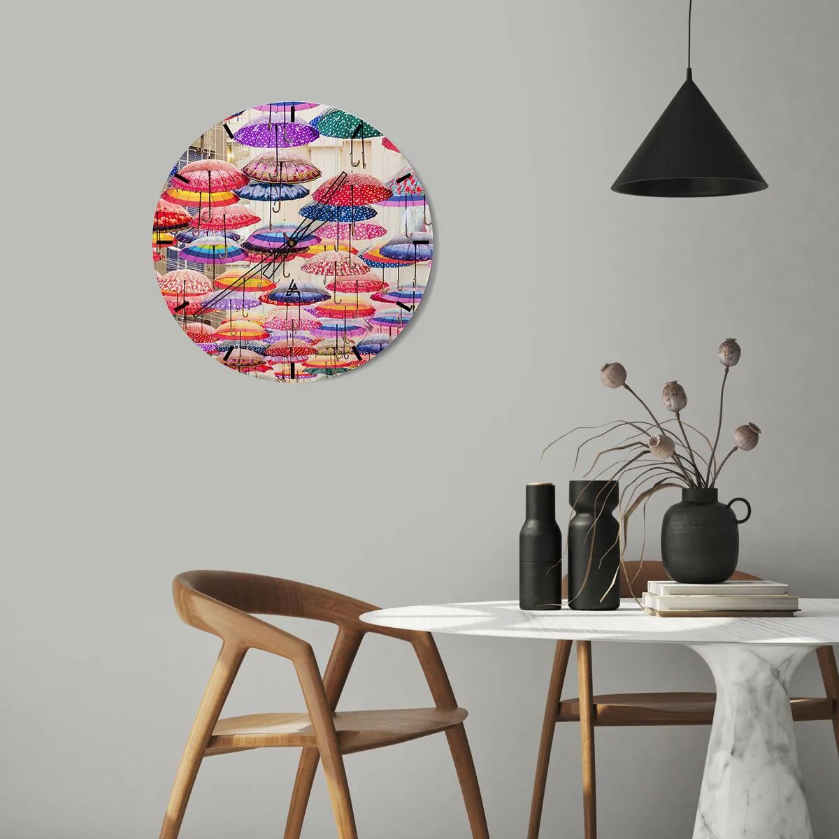 Reloj de pared - Reloj de vidrio - Pradera urbana - 40x40 cm