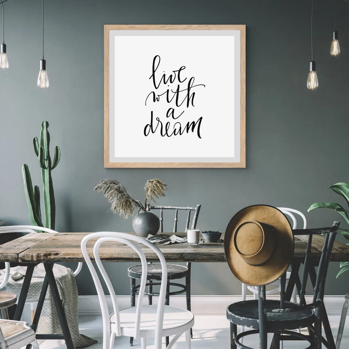 Póster en marco roble claro - Por supuesto - 30x30 cm