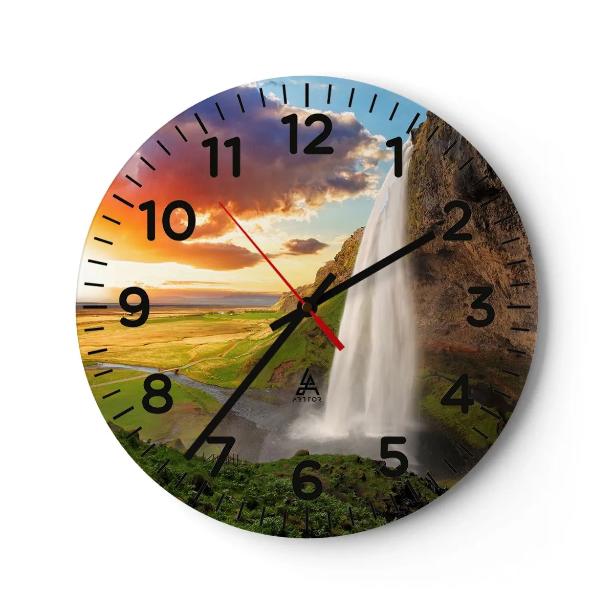 Reloj de pared - Reloj de vidrio - La plenitud del verano islandés - 40x40 cm