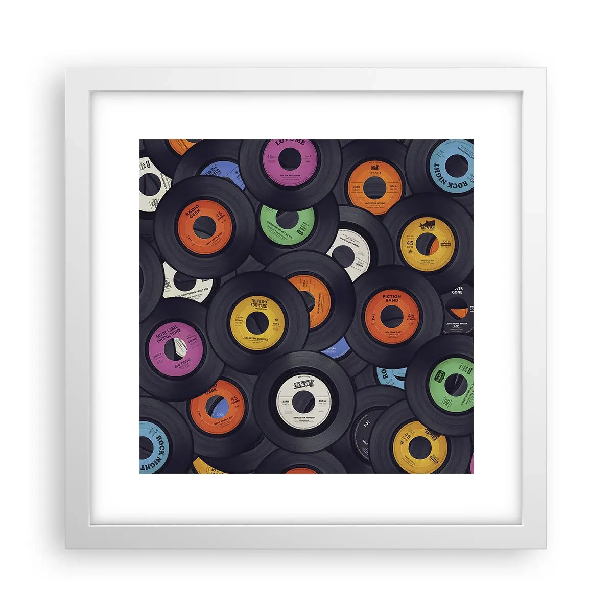 Póster en marco blanco - Colores de los clásicos - 30x30 cm