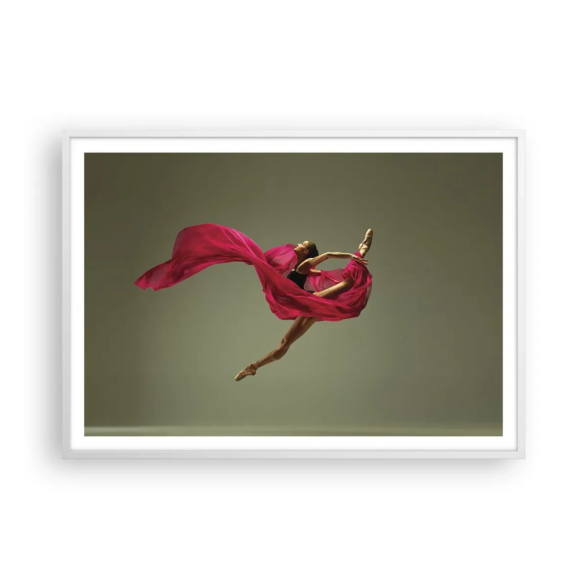 Póster en marco blanco - Llama danzante - 100x70 cm