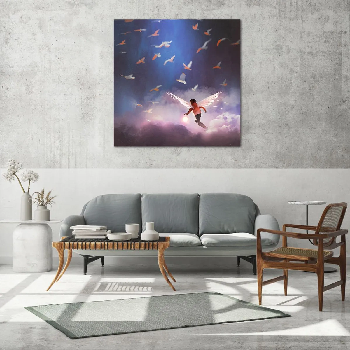 Cuadro sobre vidrio - Impresiones sobre Vidrio - Imaginación y valor - 70x70 cm