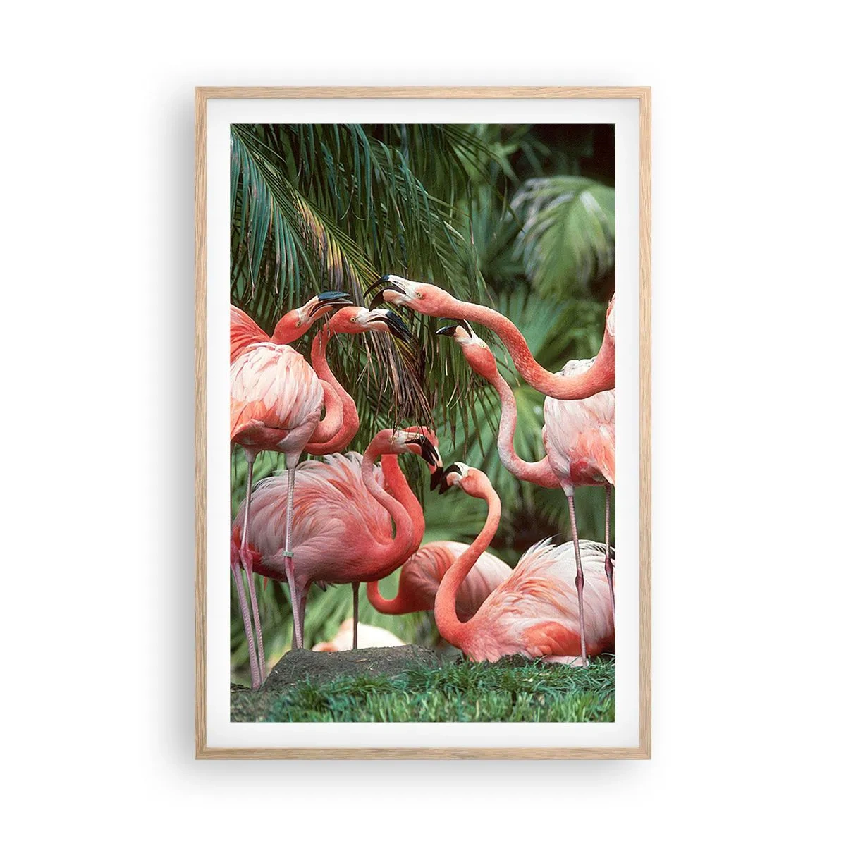 Póster en marco roble claro - Cotilleos de la tarde - 61x91 cm