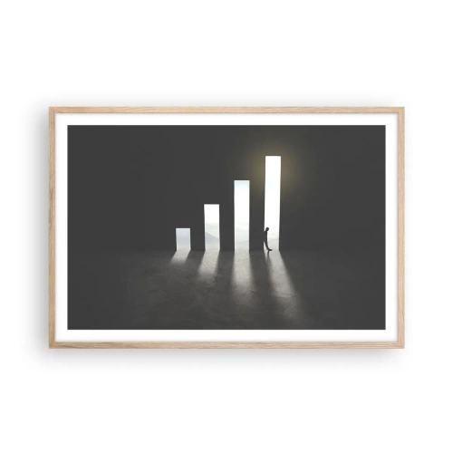 Póster en marco roble claro - El camino del éxito - 91x61 cm