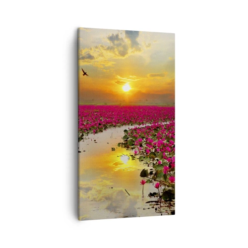 Cuadro sobre lienzo - Impresión de Imagen - La vida secreta del lago - 45x80 cm