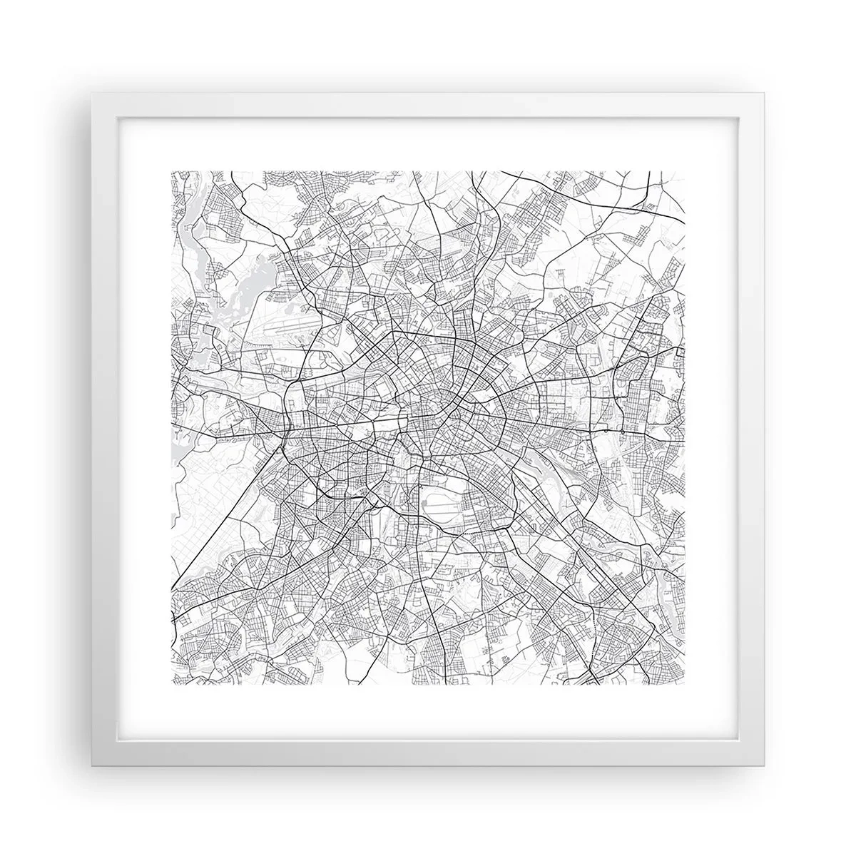 Póster en marco blanco - Flor de Berlín - 40x40 cm