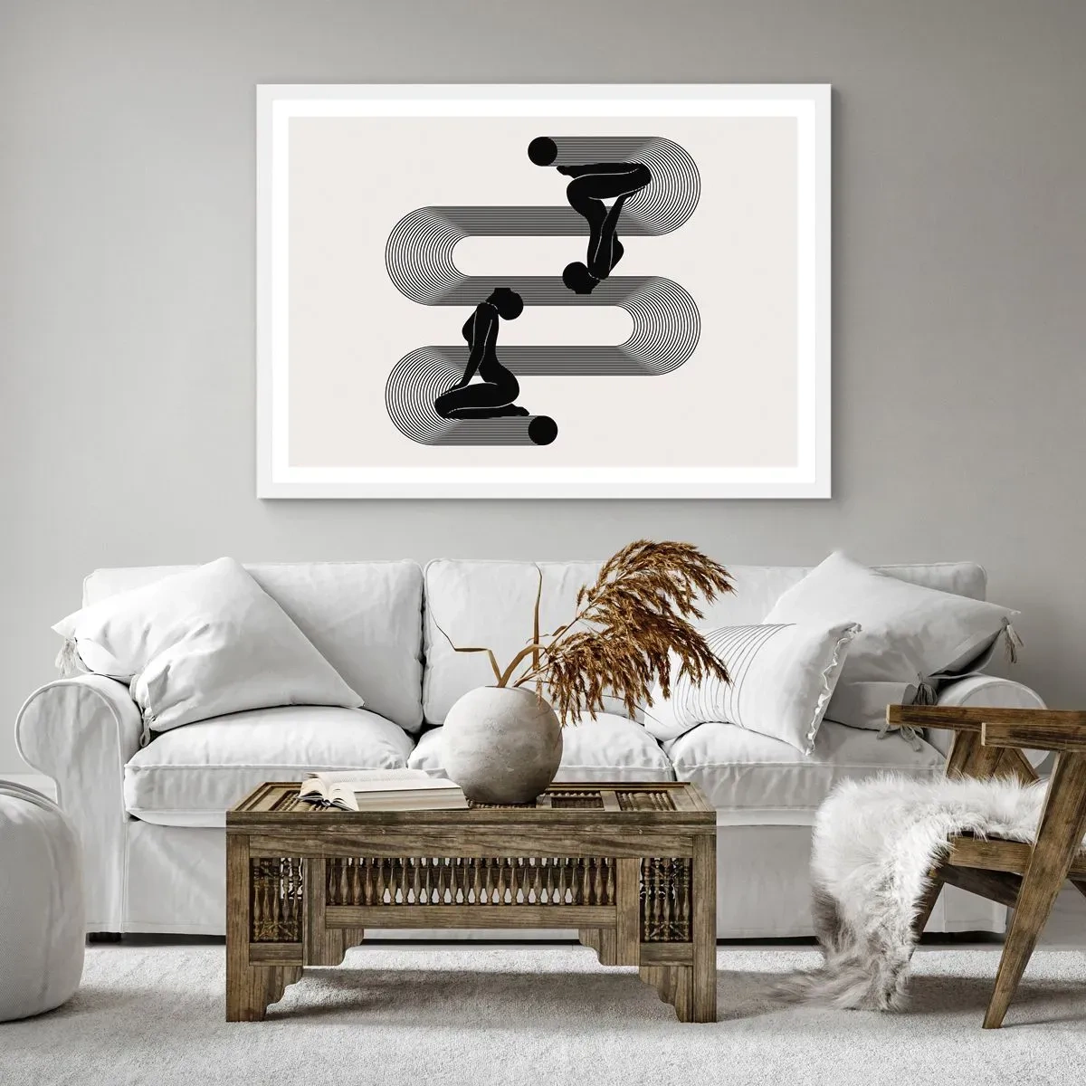 Póster en marco blanco - Simetría sensual - 70x50 cm