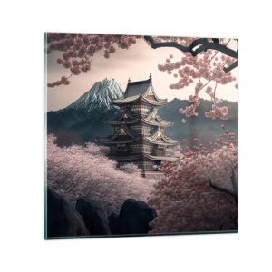 Cuadro sobre vidrio - Impresiones sobre Vidrio - Tierra de cerezos en flor - 30x30 cm