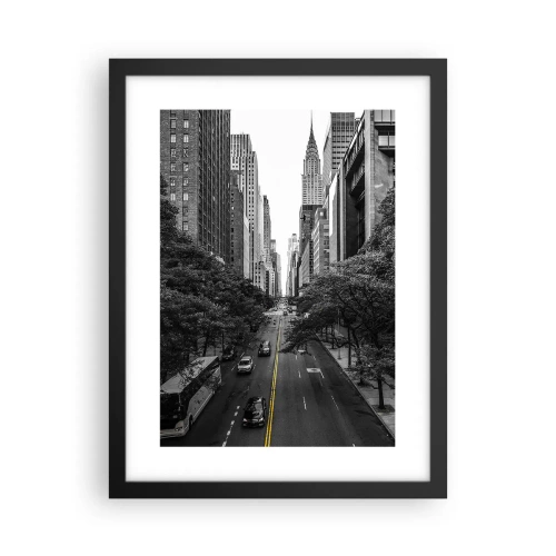 Póster en marco negro - Mañana de Nueva York - 30x40 cm