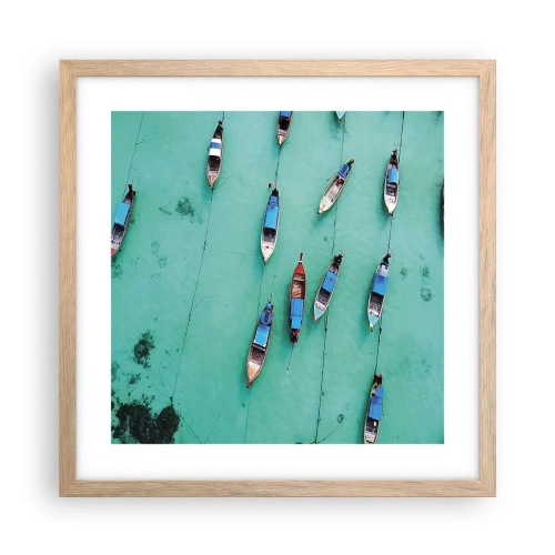 Póster en marco roble claro - En alegre espera - 40x40 cm