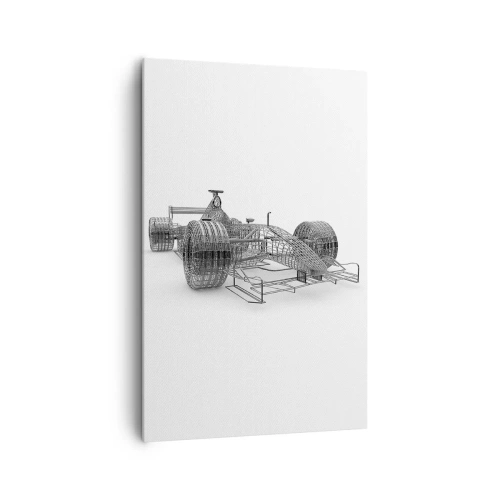 Cuadro sobre lienzo - Impresión de Imagen - Un boceto de diseño de un coche de carreras sobre un fondo claro. - 80x120cm - Construcción perfecta - el impulso - Decoración de pared moderna para salón y dormitorio ARTTOR