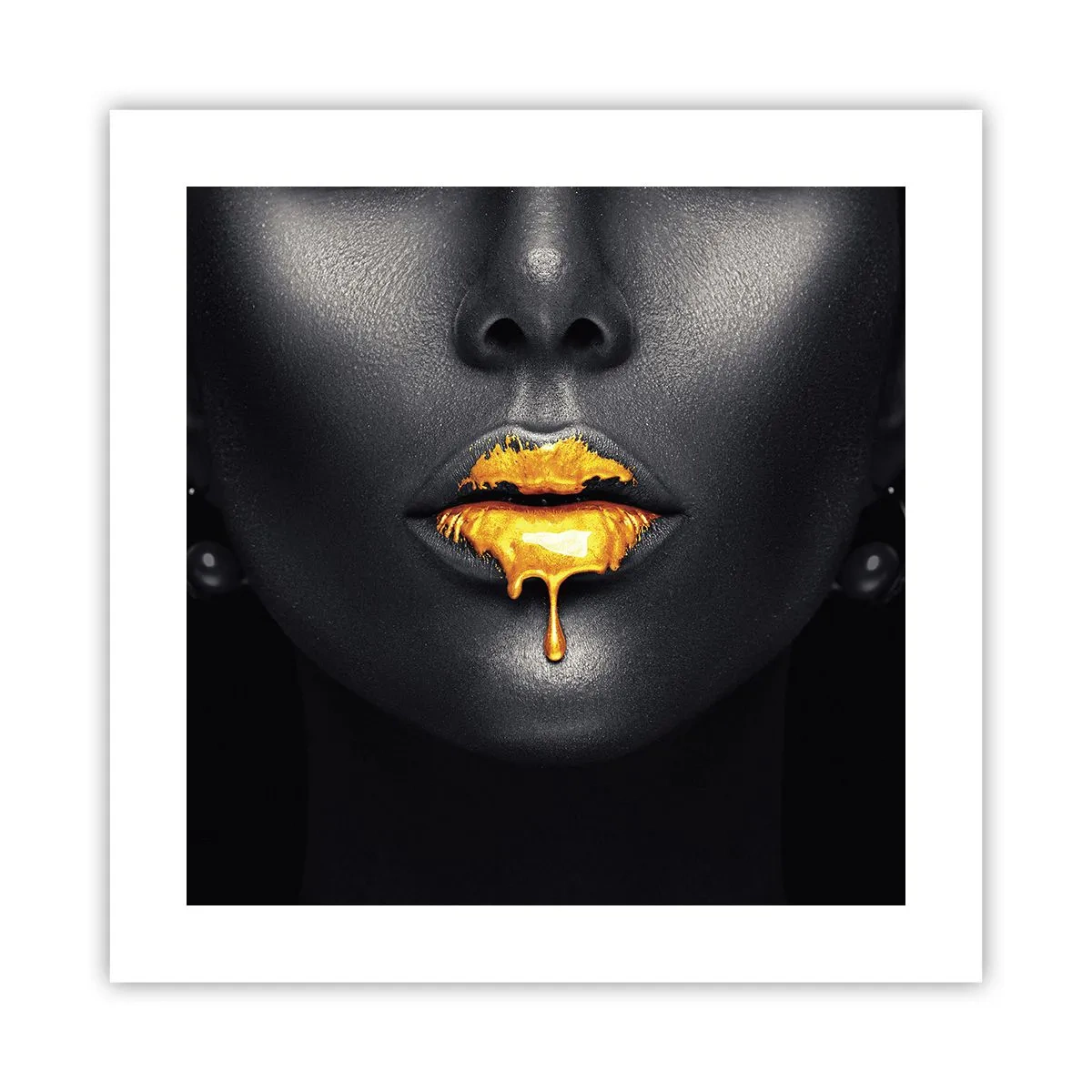 Póster - Labios de oro - 40x40 cm