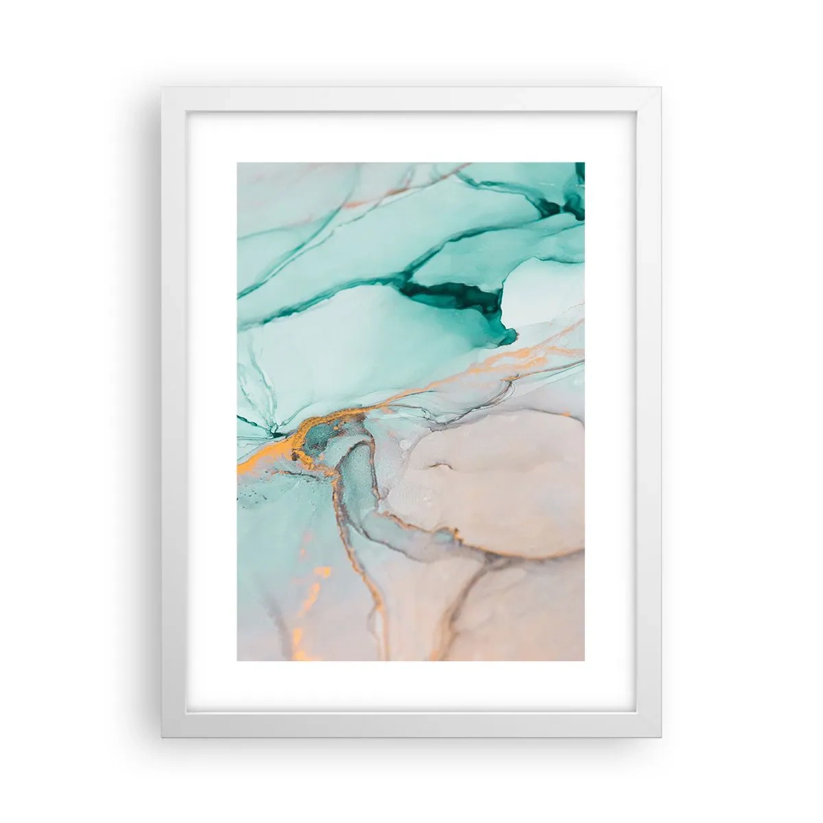 Póster en marco blanco - Danza de formas y colores - 30x40 cm