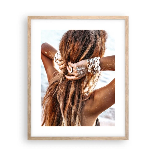 Póster en marco roble claro - Hermanada con el agua y el sol - 40x50 cm