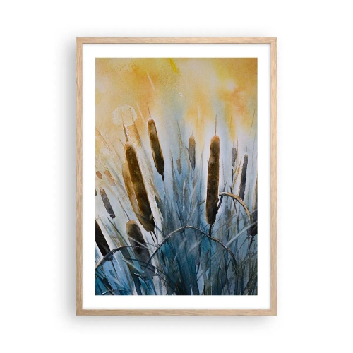 Póster en marco roble claro - El frío del agua, el calor del sol - 50x70 cm