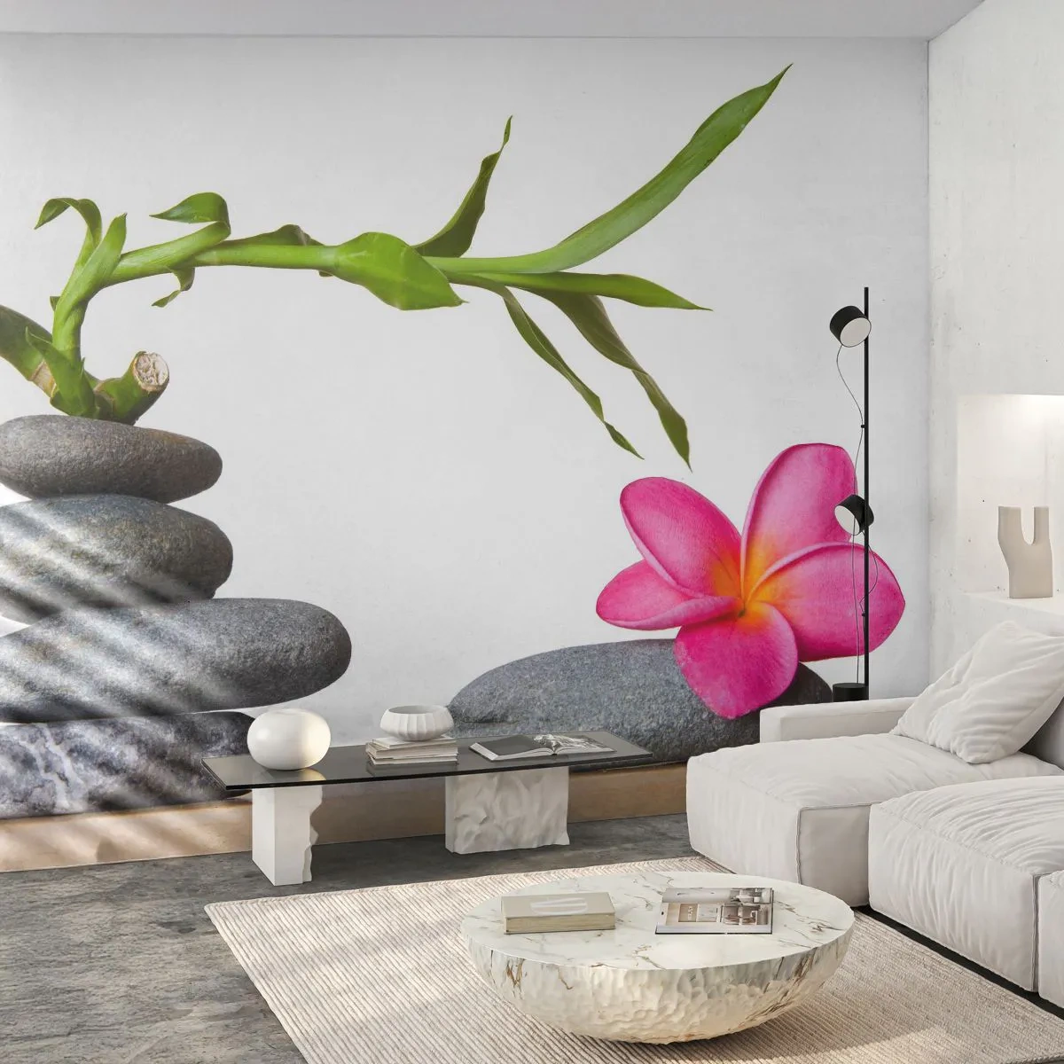 Fotomural Autadhesivo Deluxe Sticker - Colores de la vida y duración - Flor, piedras, Spa - 400x280 cm