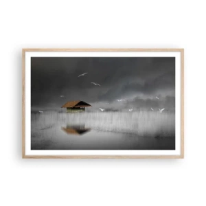 Póster en marco roble claro - Resguardo de la lluvia - 91x61 cm