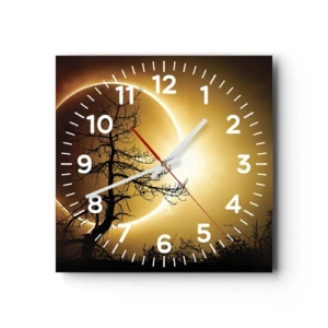 Reloj de pared - Reloj de vidrio - Eclipse total - 40x40 cm