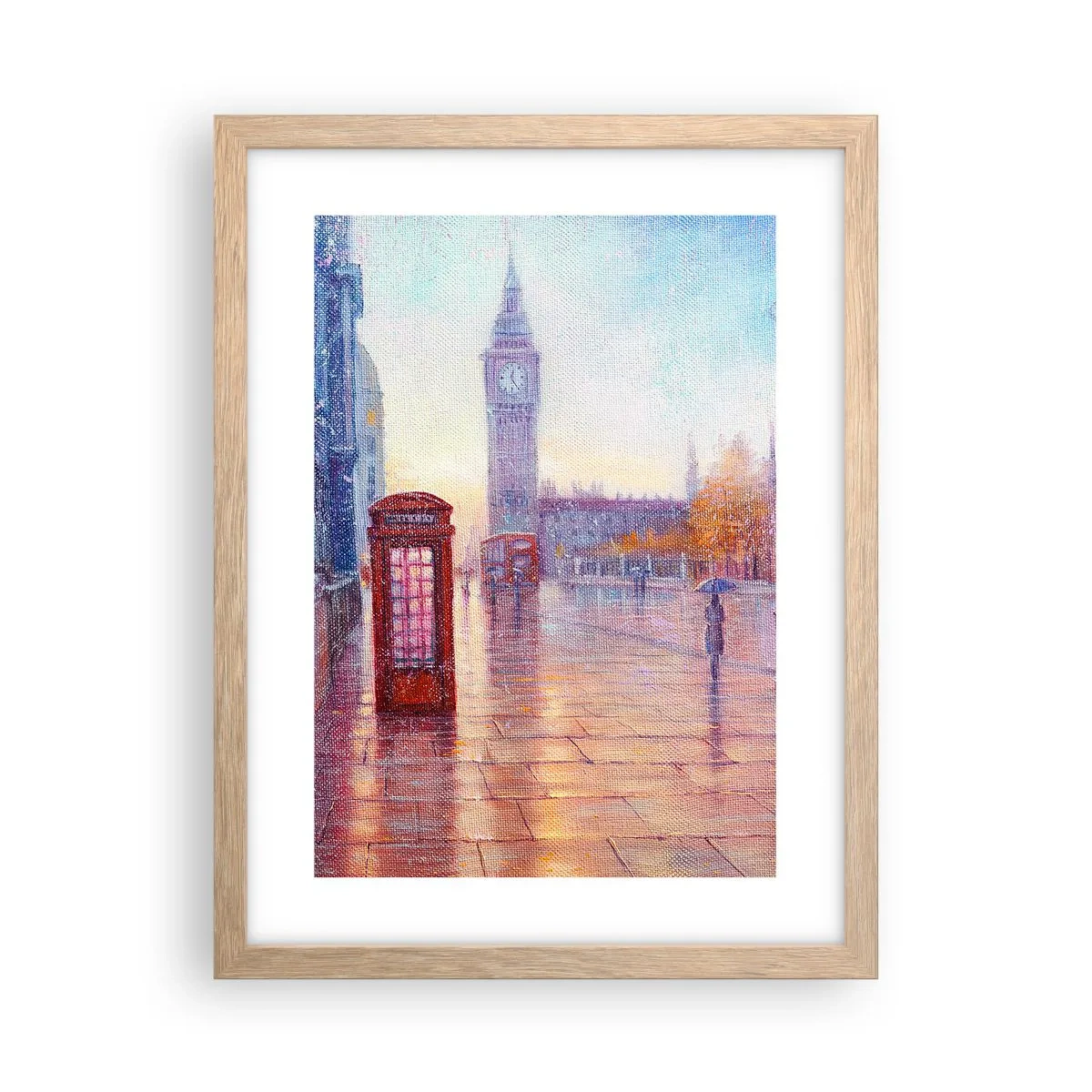 Póster en marco roble claro - Un día de otoño en Londres - 30x40 cm