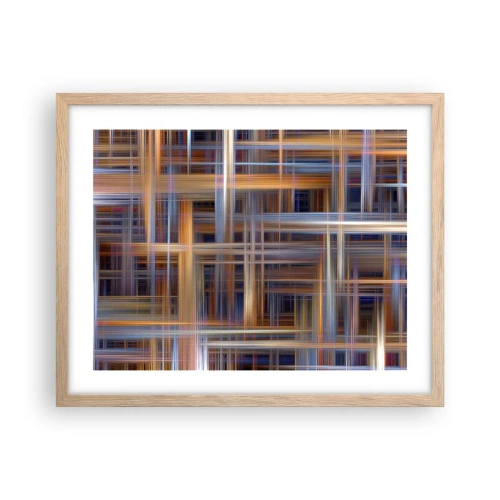 Póster en marco roble claro - Tejido de luz - 50x40 cm