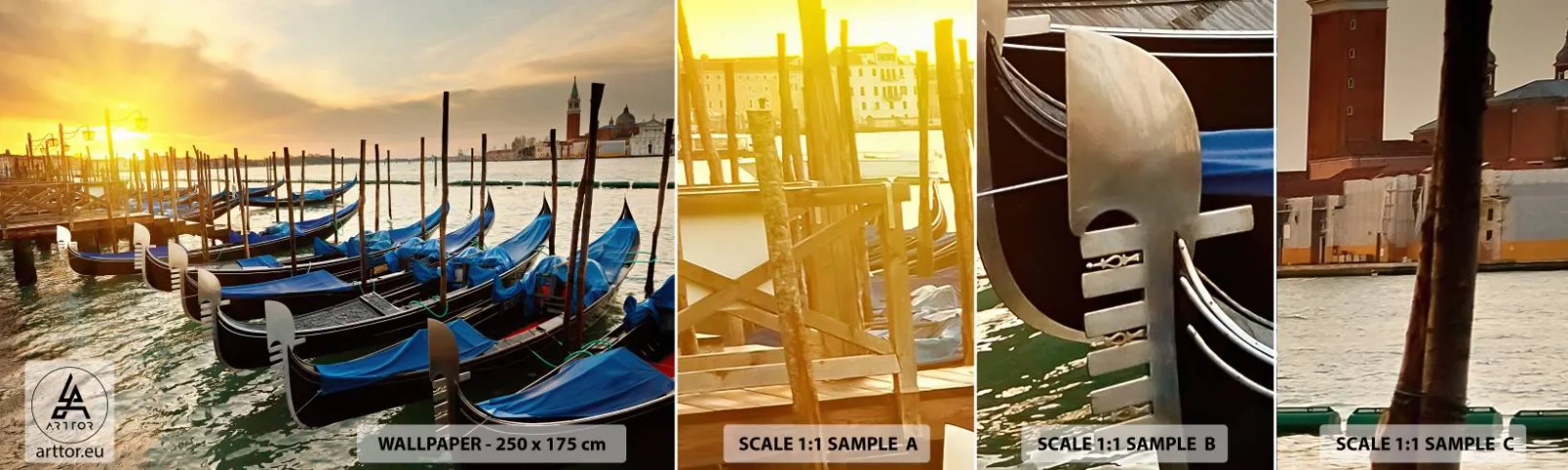 Muestra de fotomural autoadhesivo Deluxe Sticker - Antes de que llegue la tormenta - Venecia, Ciudad, Arquitectura - 100x30 cm