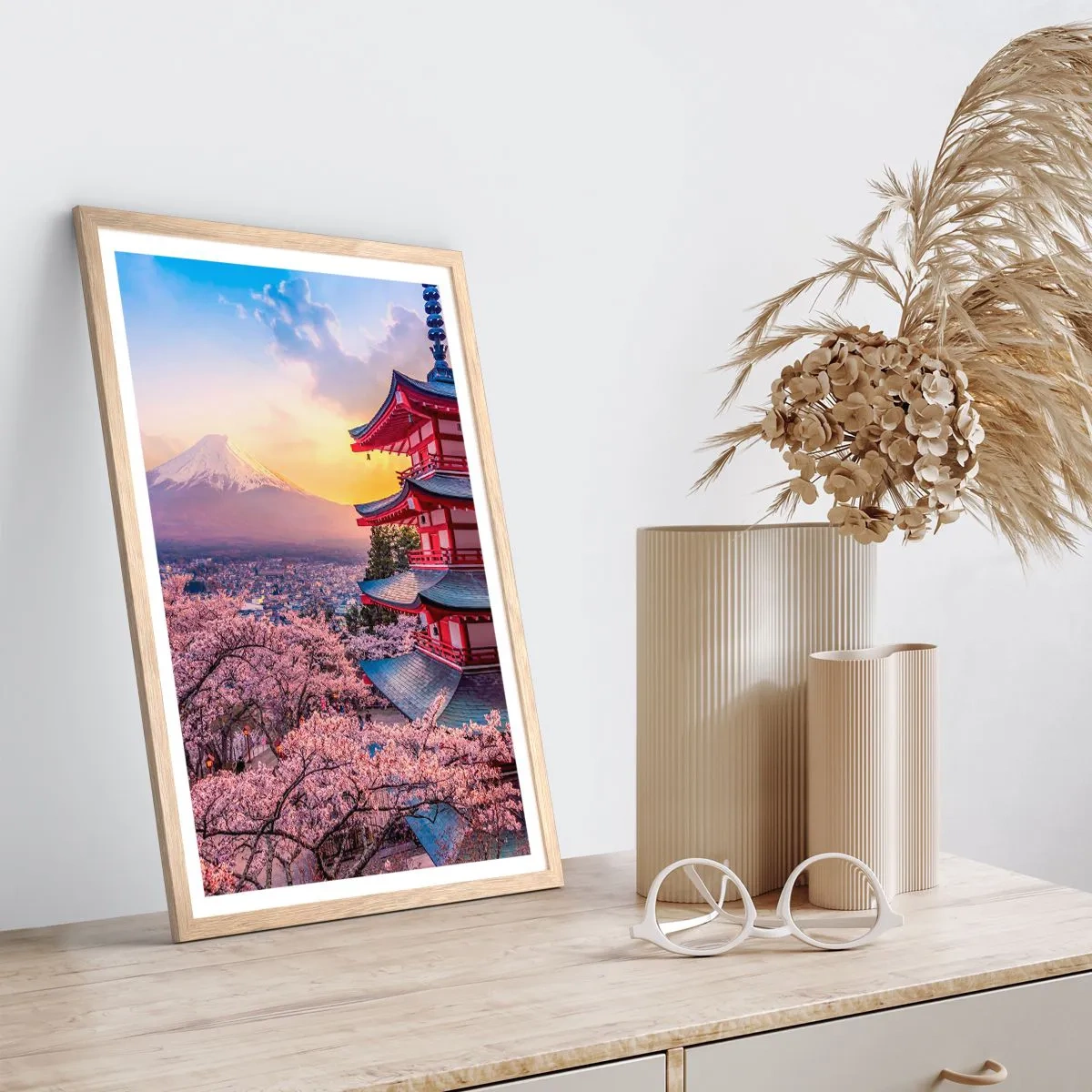 Póster en marco roble claro - La esencia del espíritu japonés - 30x40 cm