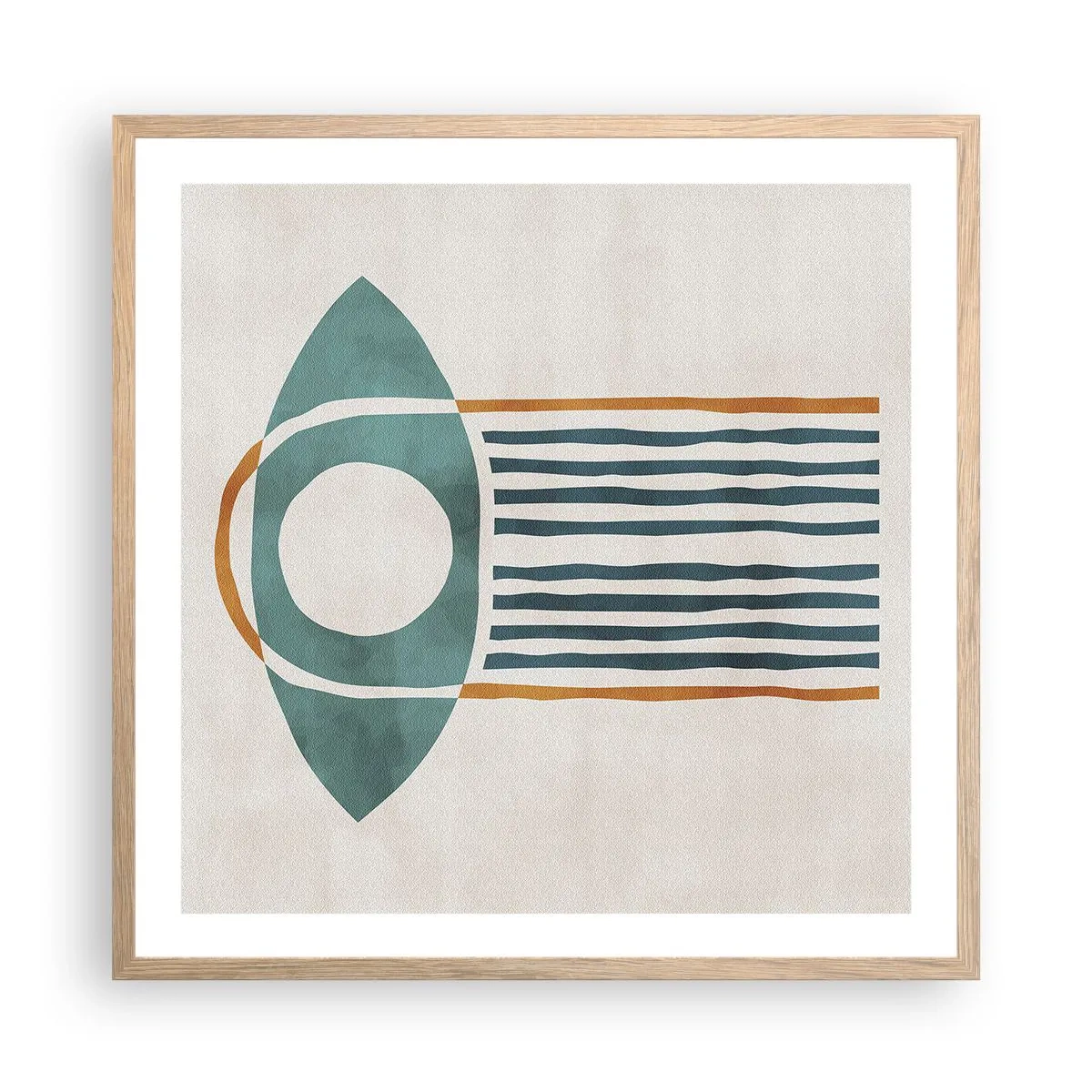 Póster en marco roble claro - Signos y rituales - 60x60 cm