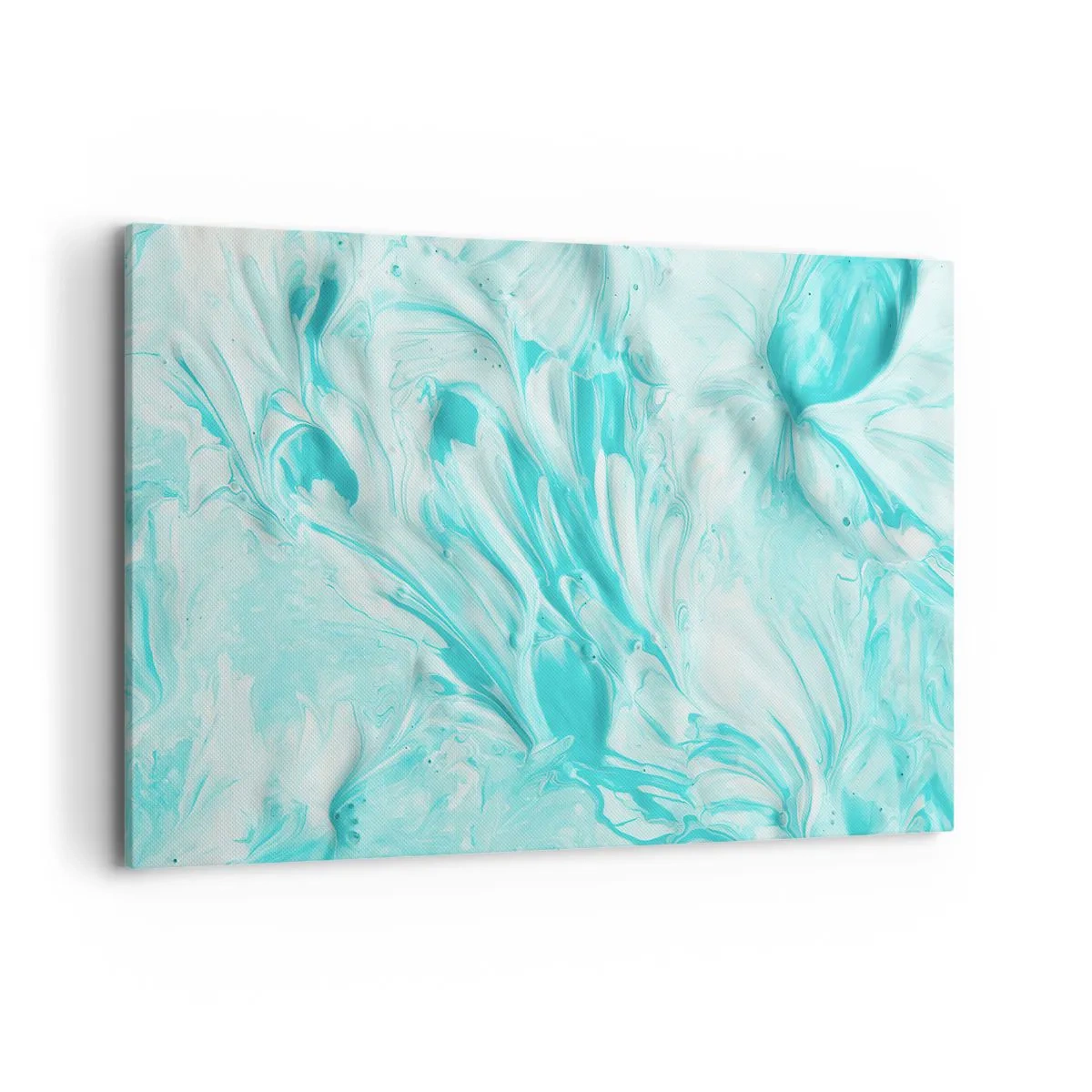 Cuadro sobre lienzo - Impresión de Imagen - Un motivo abstracto en tonos pastel de azul y blanco. - 120x80cm - Juntos para siempre - Decoración de pared moderna para salón y dormitorio ARTTOR