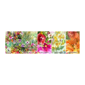 Muestra de fotomural autoadhesivo Deluxe Sticker - En flores a la perdición - flores, Jardín, Naturaleza - 100x30 cm