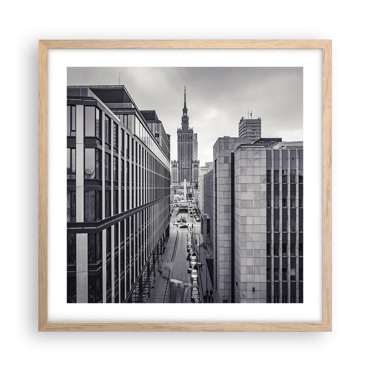 Póster en marco roble claro - Valle de Varsovia - 50x50 cm