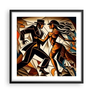 Póster en marco negro - Danza de pasión - 50x50 cm