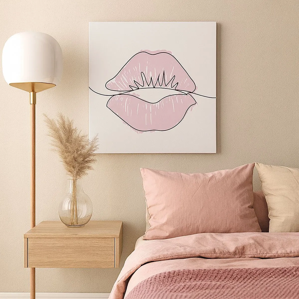 Cuadro sobre lienzo - Impresión de Imagen - ¿Listo para un beso? - 30x30 cm