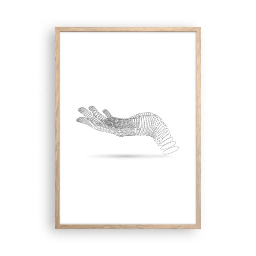 Póster en marco roble claro - Mano elástica - 50x70 cm