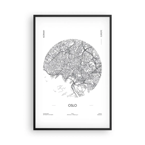 Póster en marco negro - Anatomía de Oslo - 61x91 cm