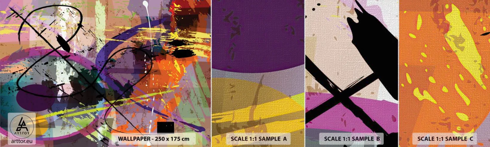 Muestra de fotomural Premium Canvas - Siempre hay más de un camino - Abstracción, Pedazo, Patrón moderno - 100x30 cm