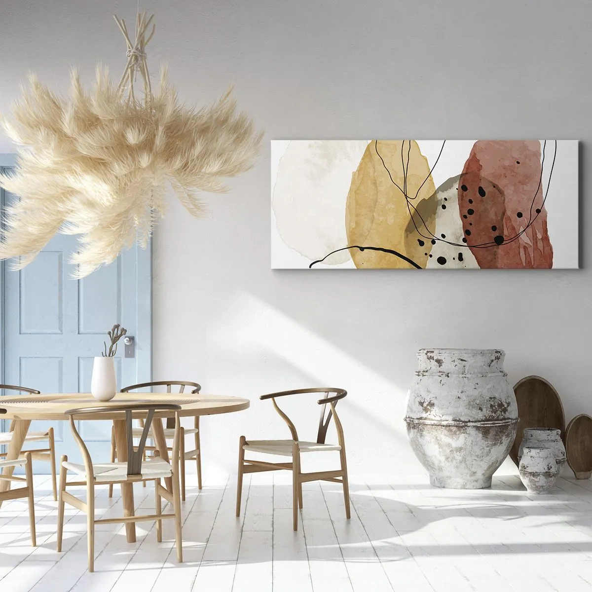 Cuadro sobre lienzo - Impresión de Imagen - Líneas y transparencias - 100x40 cm