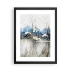 Póster en marco negro - Como en un cuento de cisnes salvajes - 30x40 cm