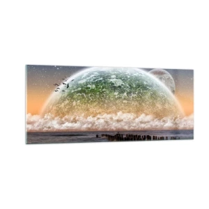 Cuadro sobre vidrio - Impresiones sobre Vidrio - Y el mundo emergió del agua - 100x40 cm