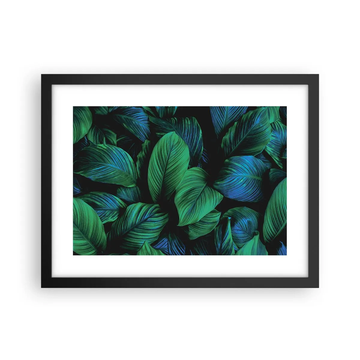 Póster en marco negro - En la multitud verde - 40x30 cm