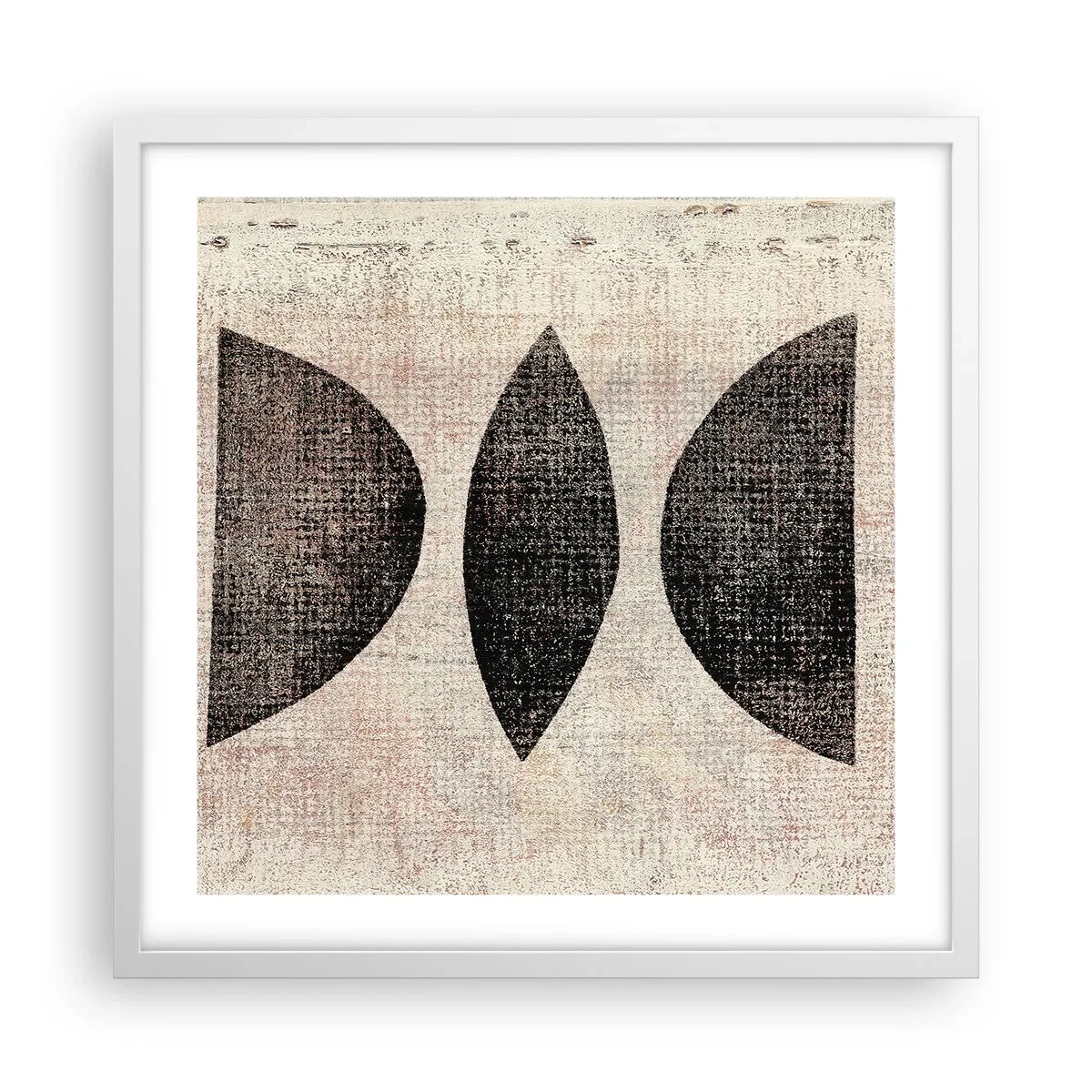 Póster en marco blanco - Abstracción étnica - 50x50 cm