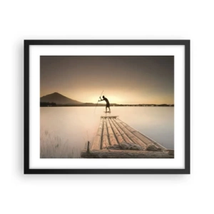 Póster en marco negro - Antes del descanso - 50x40 cm