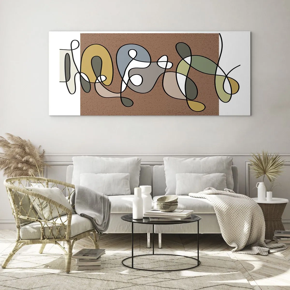 Cuadro sobre vidrio - Impresiones sobre Vidrio - Una abstracción por la que vale la pena sonreír - 100x40 cm
