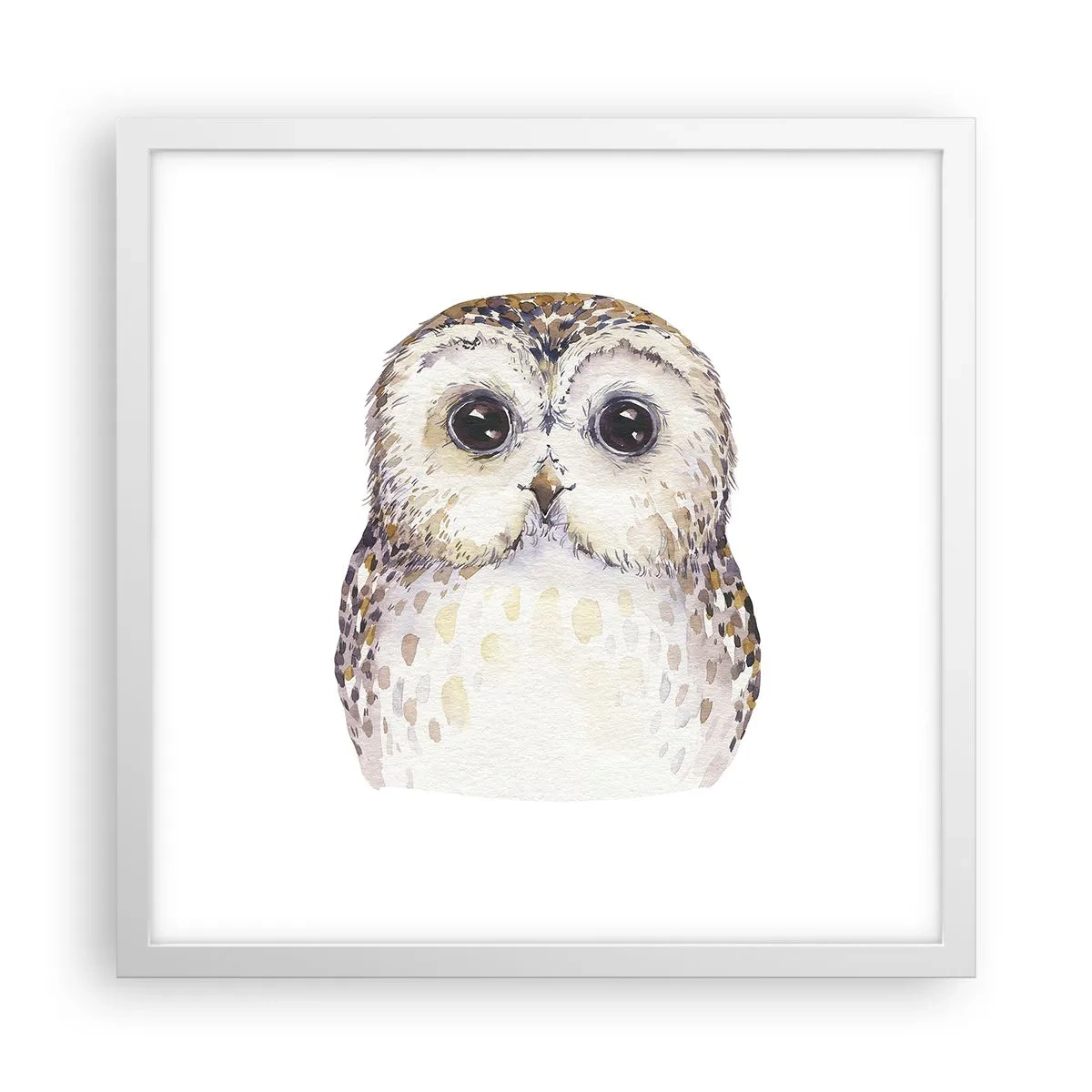 Póster en marco blanco - Mírame a los ojos - 40x40 cm