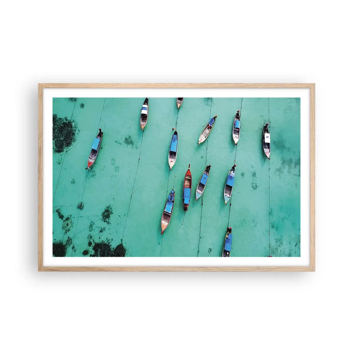 Póster en marco roble claro - En alegre espera - 91x61 cm
