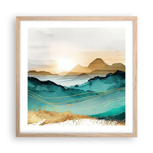 Póster en marco roble claro - Al borde de la abstracción - paisaje - 50x50 cm